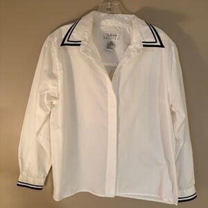 Vintage Talbots Preppy White Button Down Shirt 12P